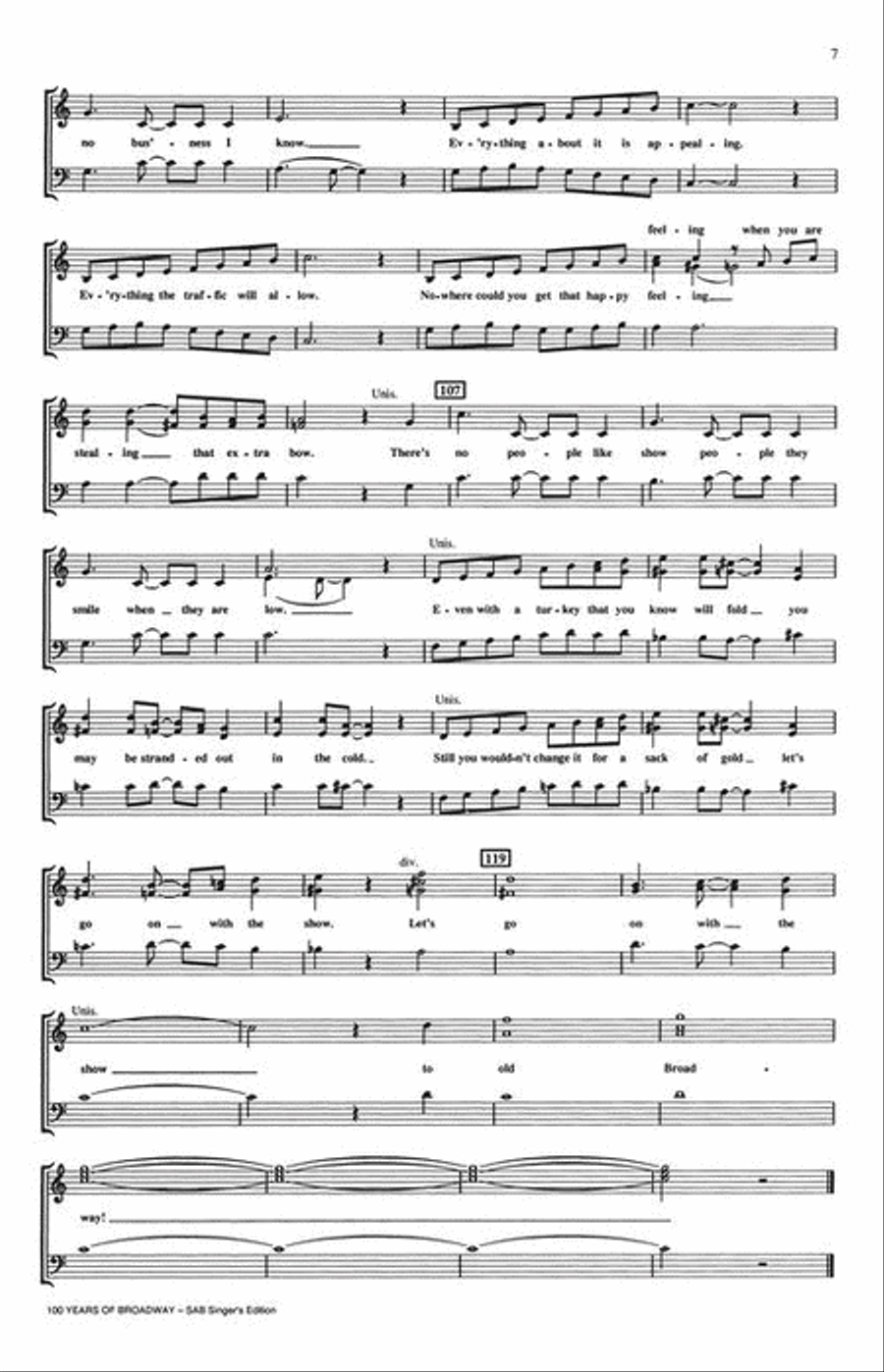 100 Years of Broadway (Medley) 3-Part scores gallery preview page 5