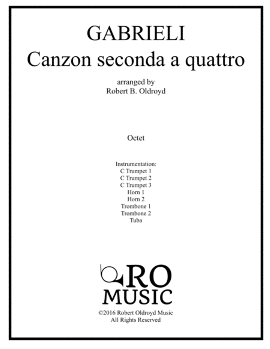 Canzon seconda a quattro for Brass Octet Brass Ensemble scores gallery preview page 1
