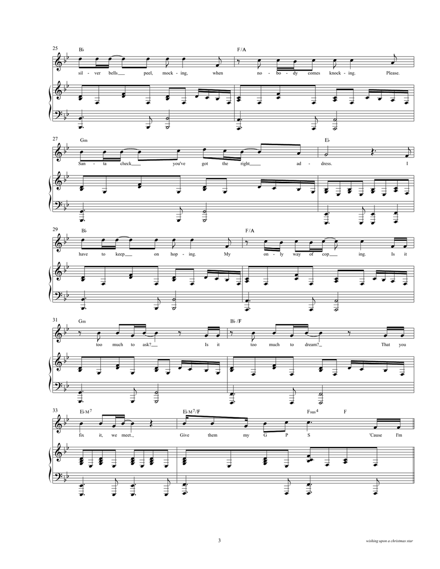 Wishing Upon A Christmas Star Piano, Vocal scores gallery preview page 3