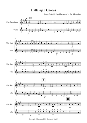 Hallelujah Chorus for Alto Saxophone and Violin Duet