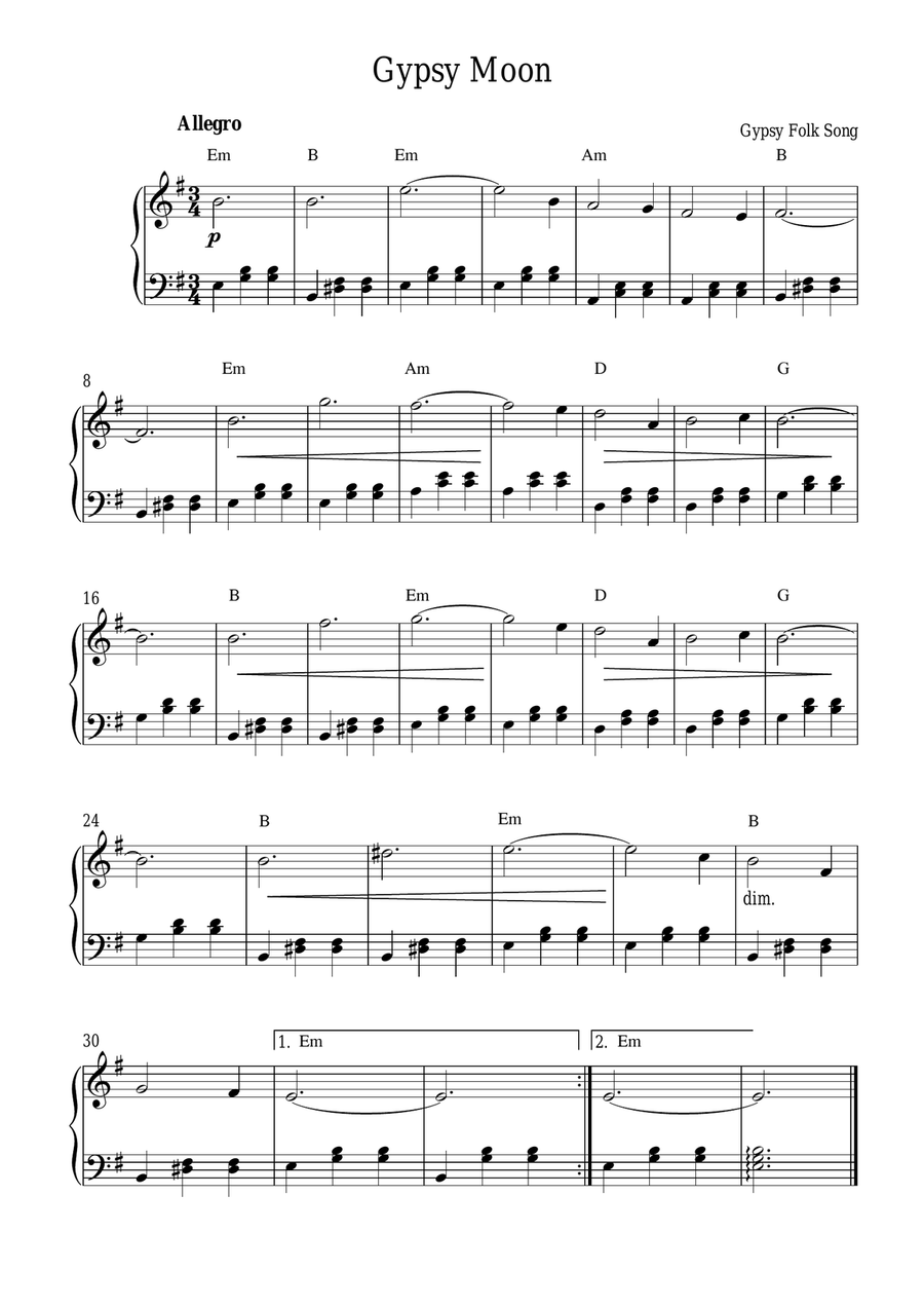 Gypsy Moon Piano Method scores gallery preview page 1