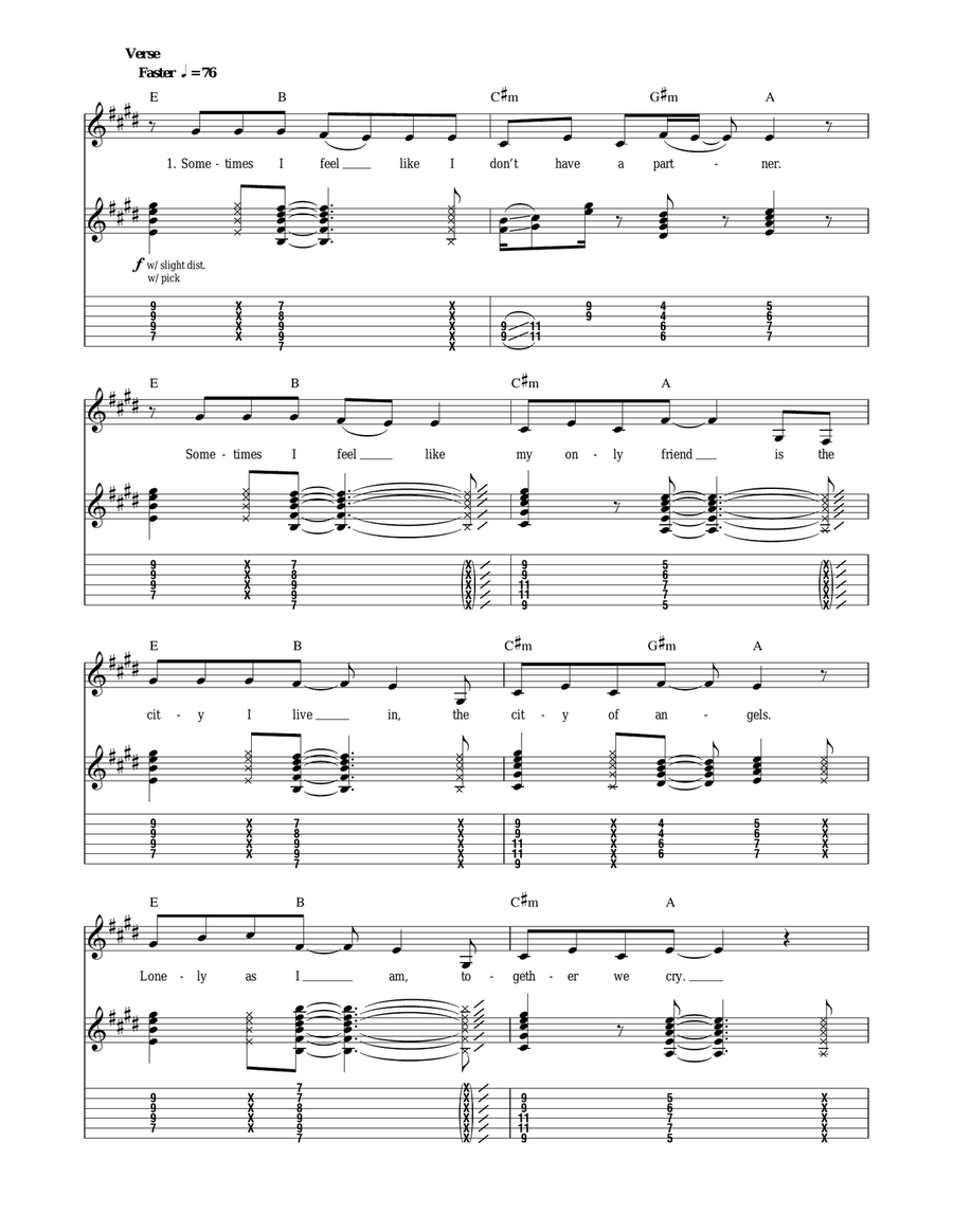 Under The Bridge Acoustic Guitar scores gallery preview page 2