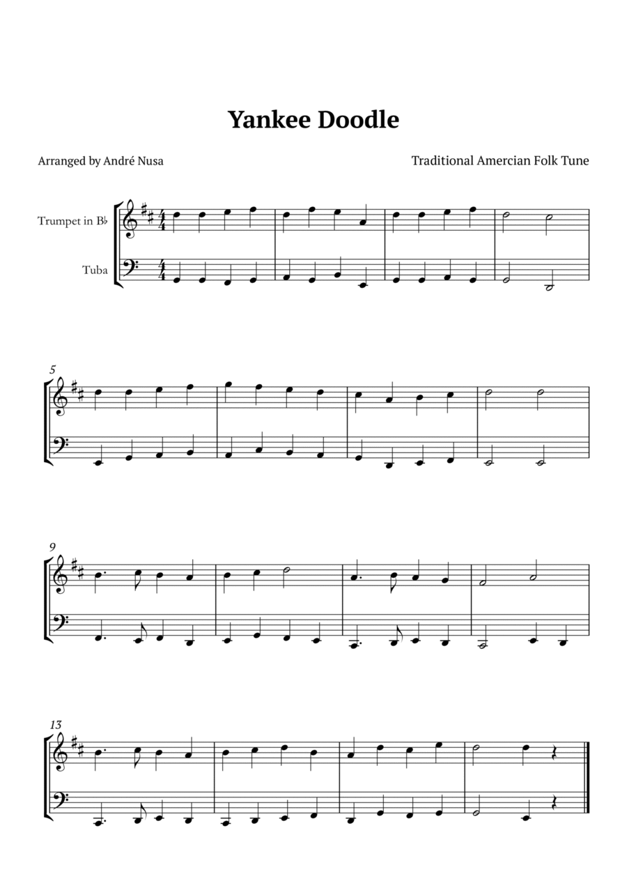 Yankee Doodle Brass Duet scores gallery preview page 1