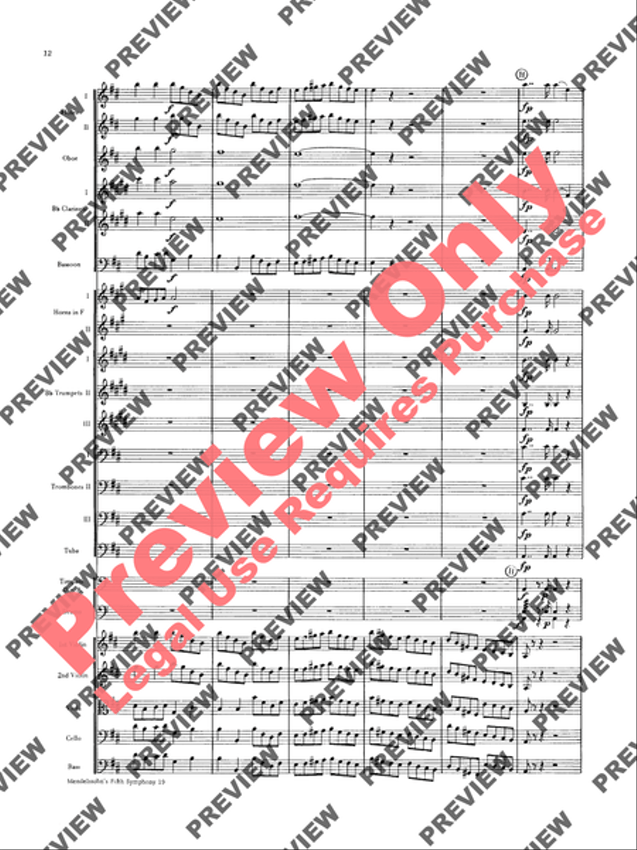 Mendelssohn's 5th Symphony Reformation, 4th Movement Full Orchestra scores gallery preview page 13