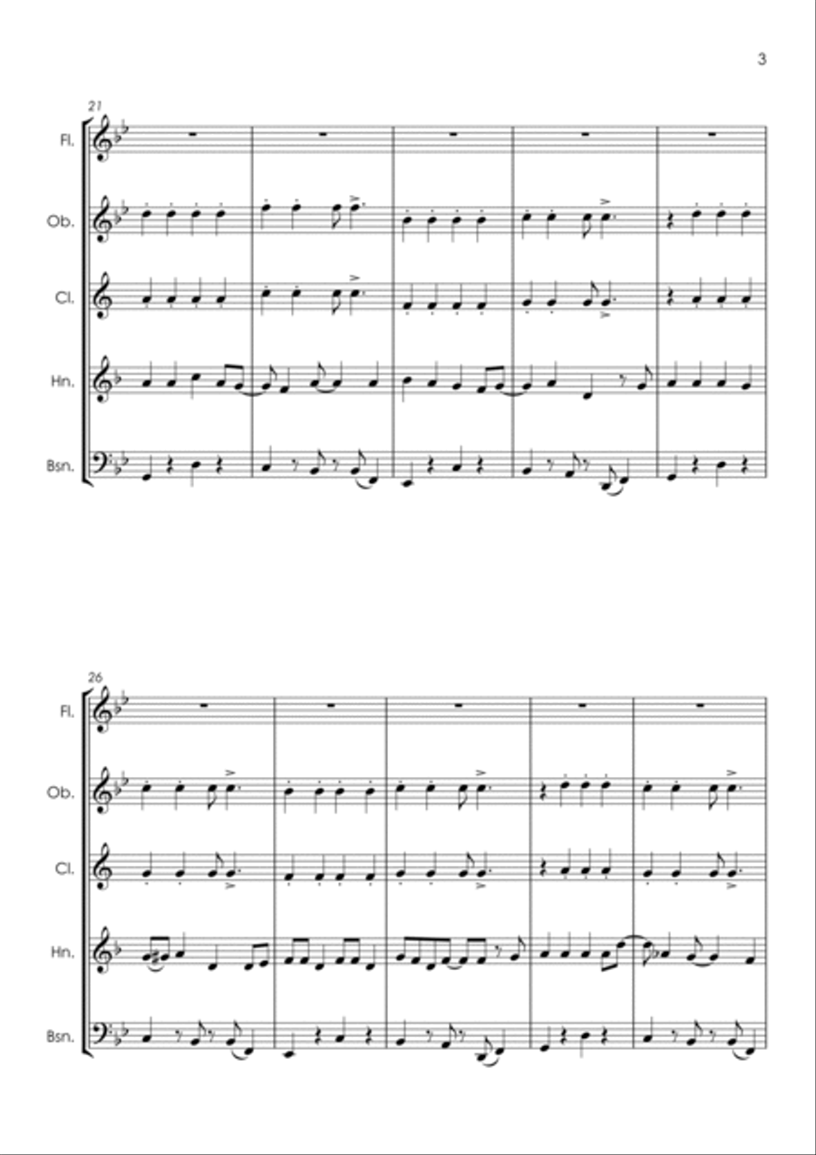The Lovecats Woodwind Quintet scores gallery preview page 5