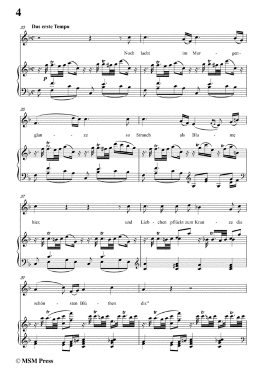 Schubert-Der Schäfer und der Reiter,in D Major,Op.13 No.1,for Voice and Piano Voice Solo scores gallery preview page 6