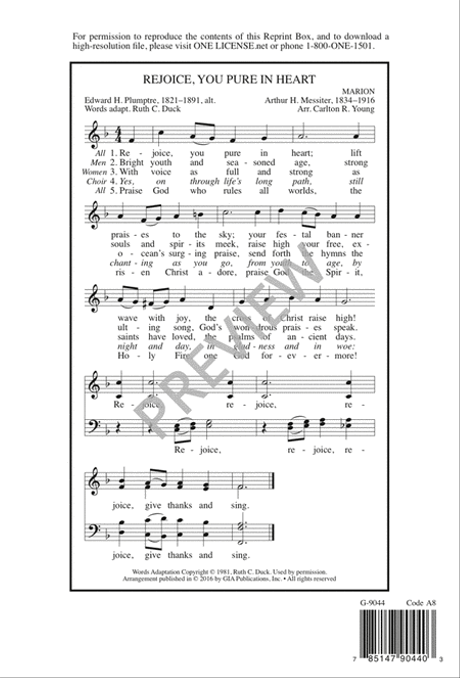 Rejoice, You Pure in Heart 4-Part scores gallery preview page 9