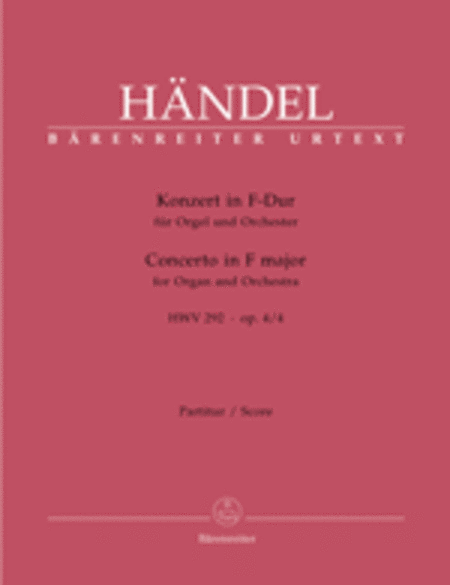 Konzert fur Orgel und Orchester F-Dur op. 4/4 HWV 292