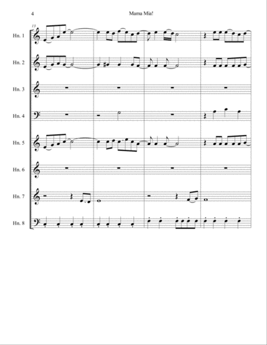 Mamma Mia Horn Solo scores gallery preview page 4