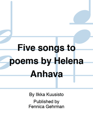 Book cover for Five songs to poems by Helena Anhava