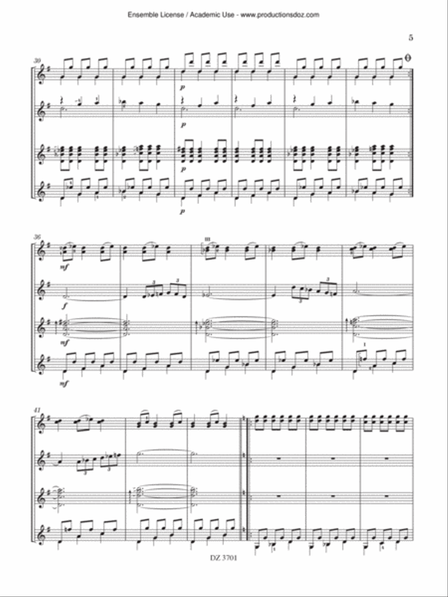 Flamenco Inspiration - Malagueña Guitar Ensemble scores gallery preview page 5