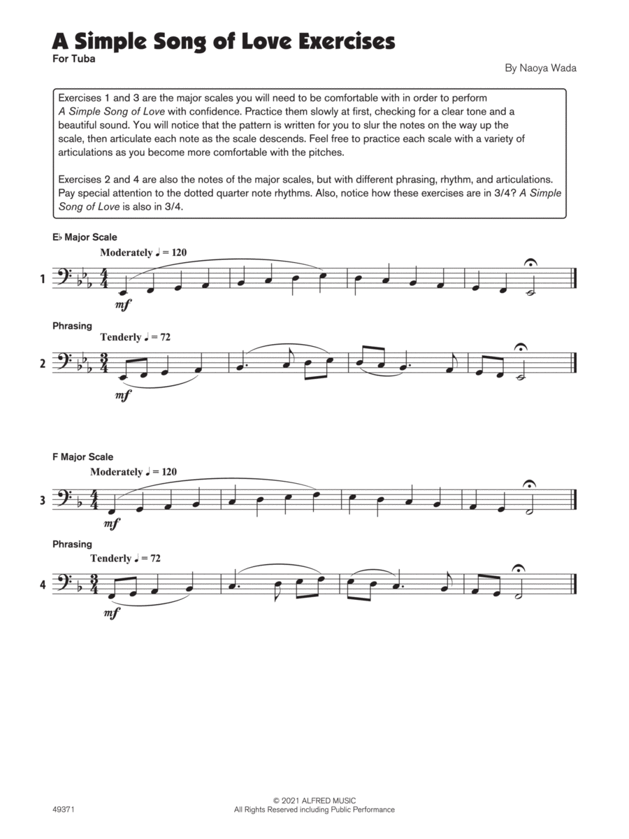 A Simple Song of Love (Sound Innovations Soloist, Tuba) Small Ensemble scores gallery preview page 1