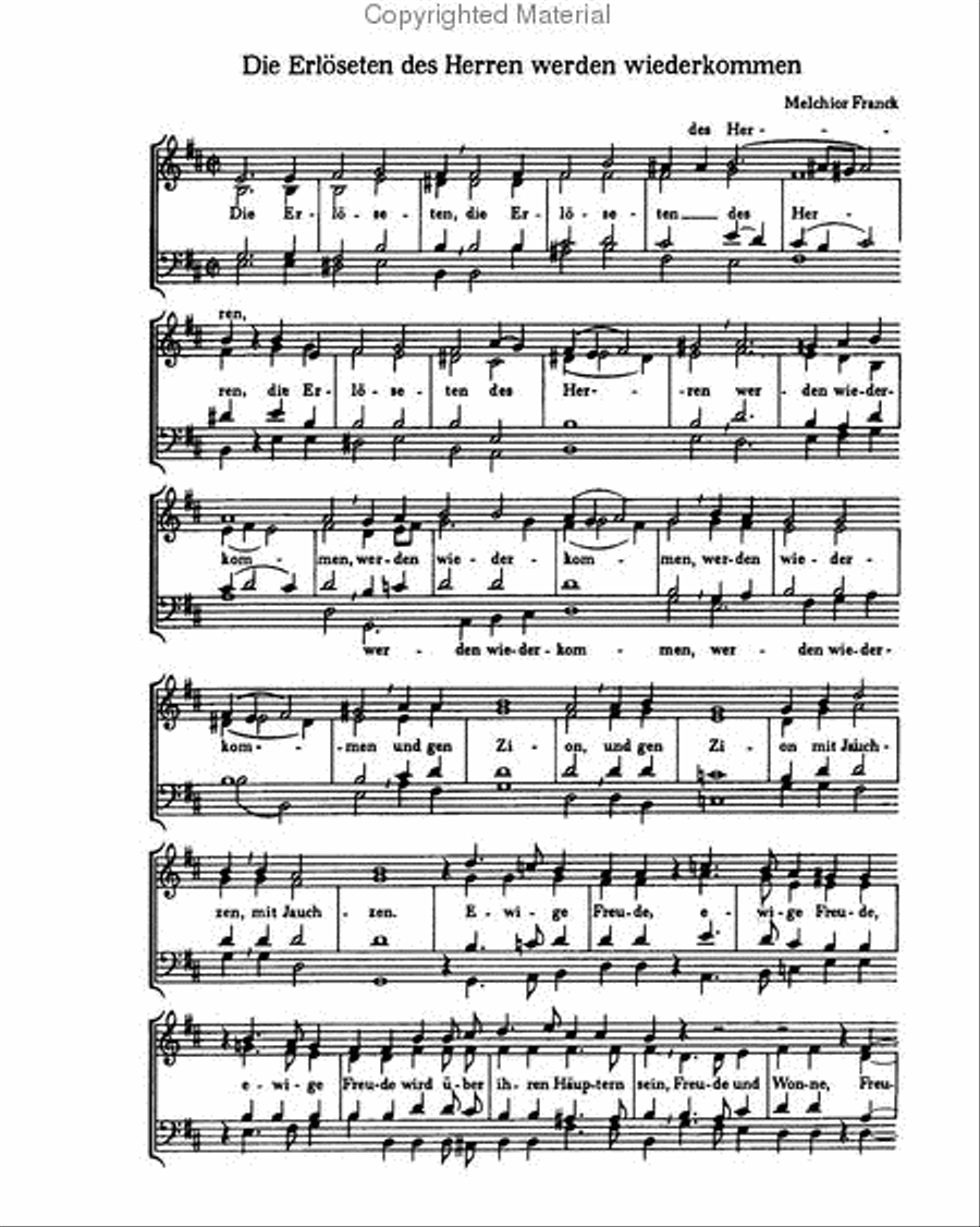 Franck: Die Erloseten des Herrn; Rosenmuller: Welt, ade Score scores gallery preview page 2