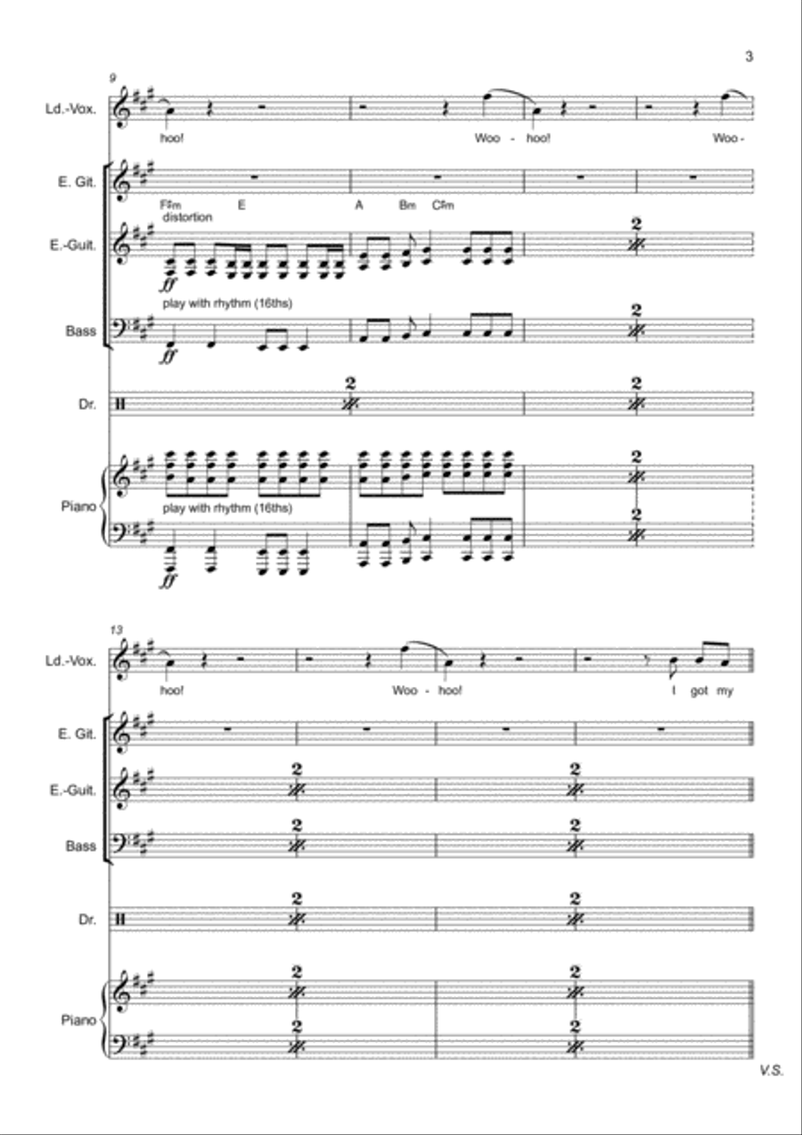 Song 2 Song 2 Piano, Vocal, Guitar scores gallery preview page 3