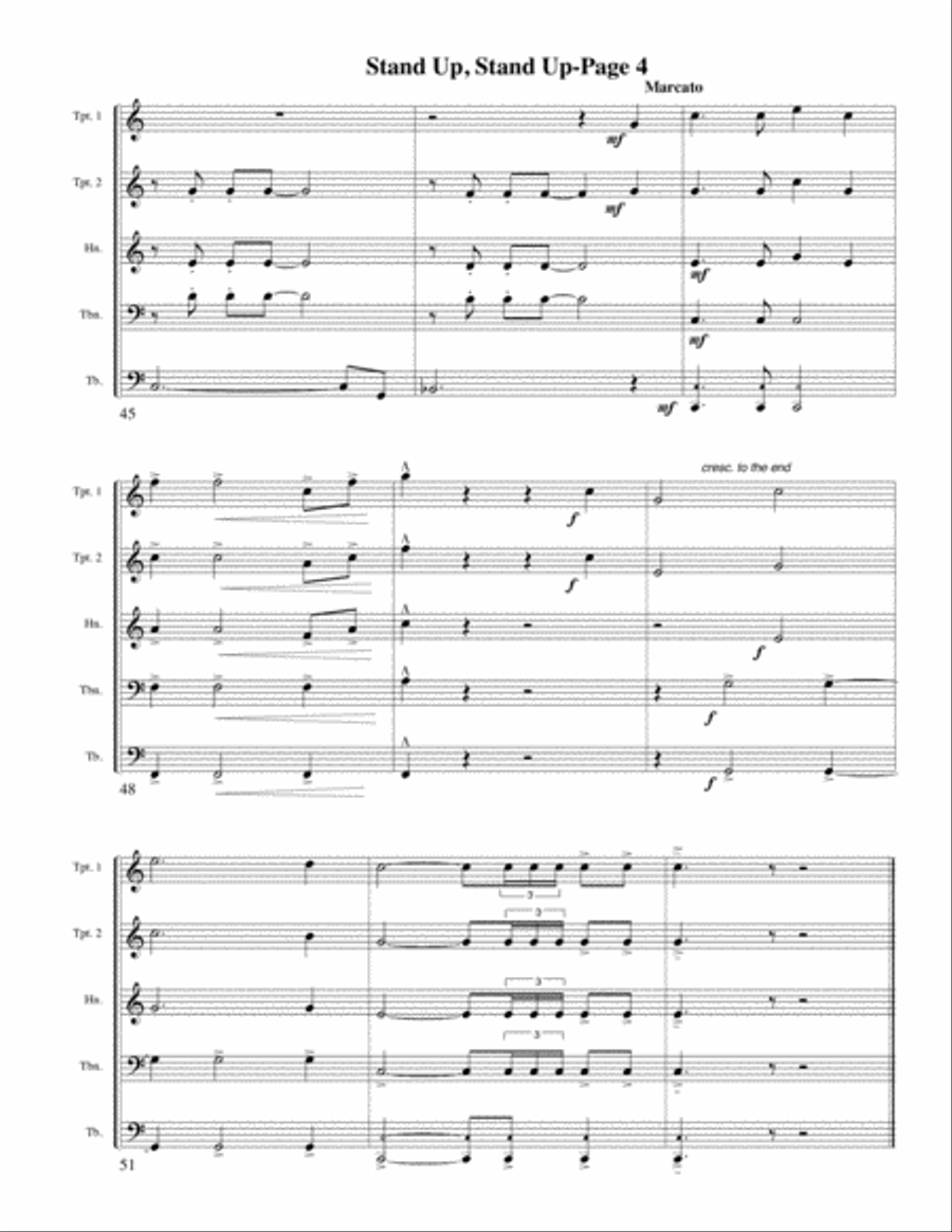 Stand Up, Stand Up for Jesus for Brass Quintet Brass Quintet scores gallery preview page 4