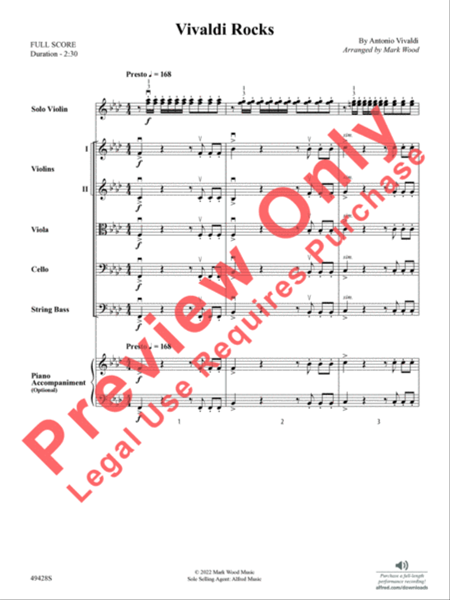 Vivaldi Rocks String Orchestra scores gallery preview page 3