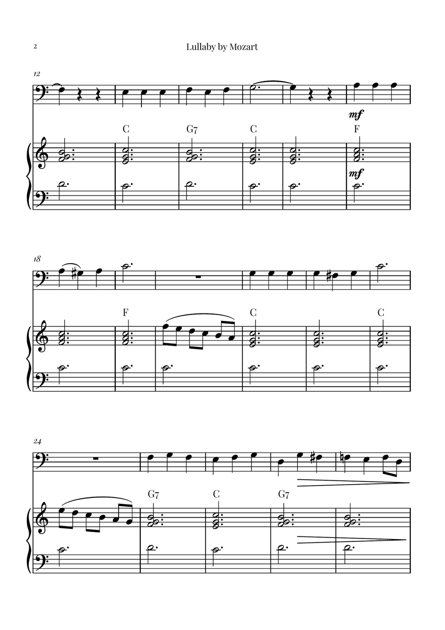 Mozart's Lullaby Chamber Music scores gallery preview page 2