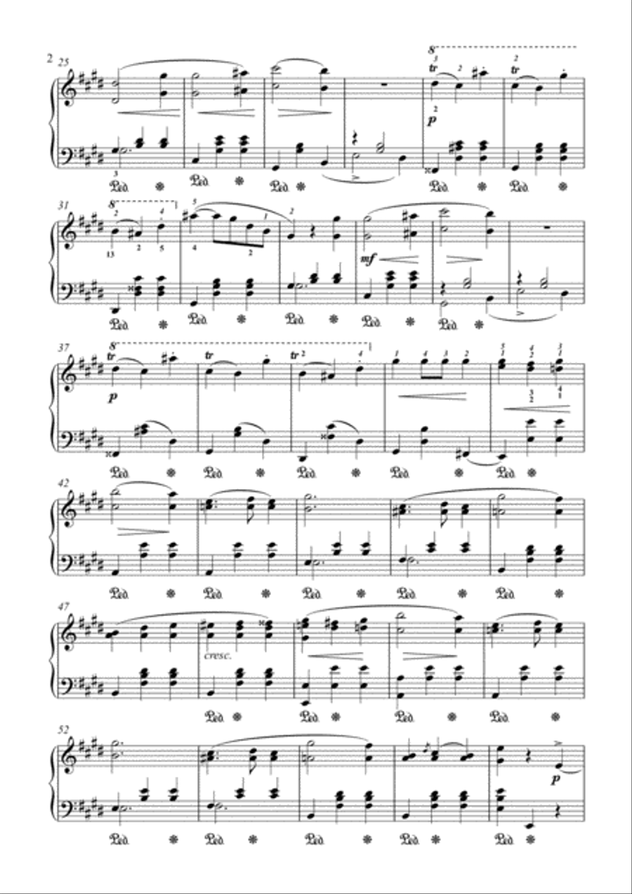 Waltz in E op. posth for piano solo Piano Solo scores gallery preview page 3