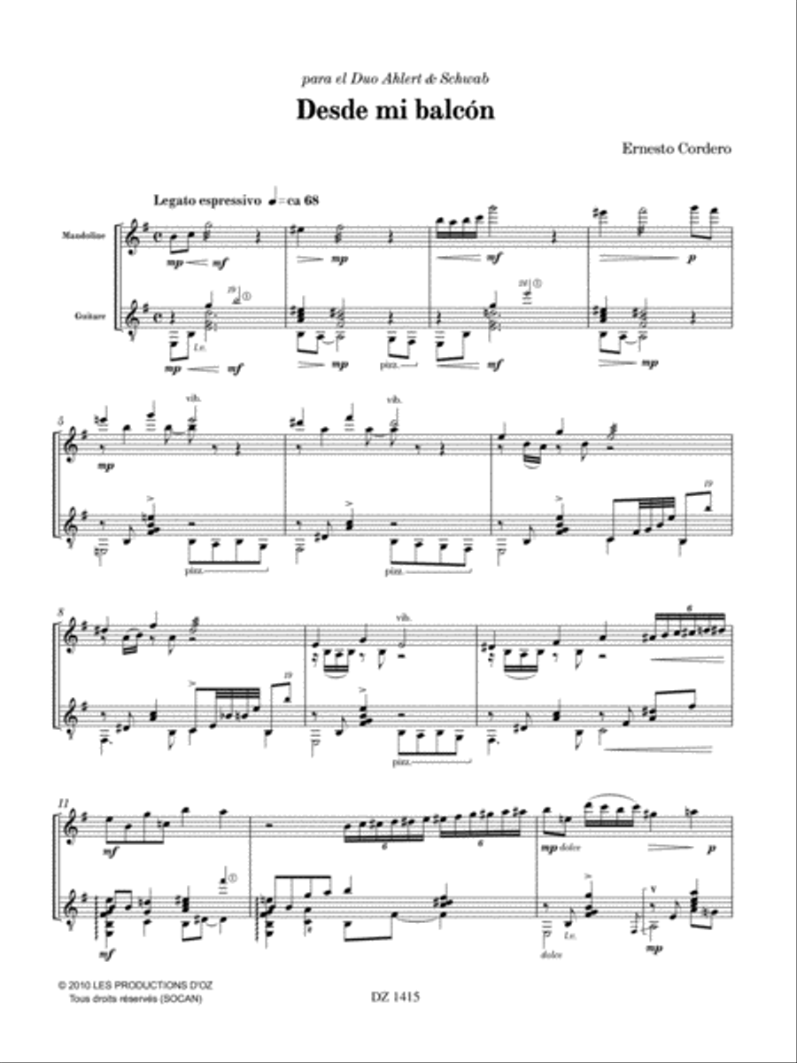 Desde mi balcón Classical Guitar scores gallery preview page 3