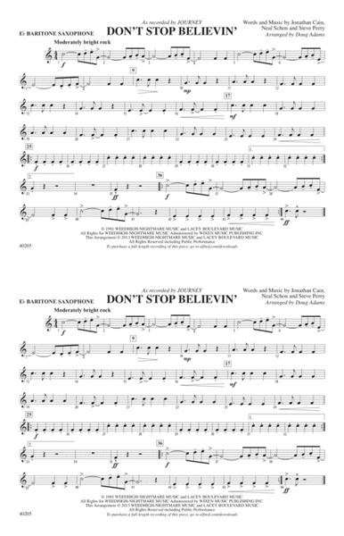 Don't Stop Believin': E-flat Baritone Saxophone
