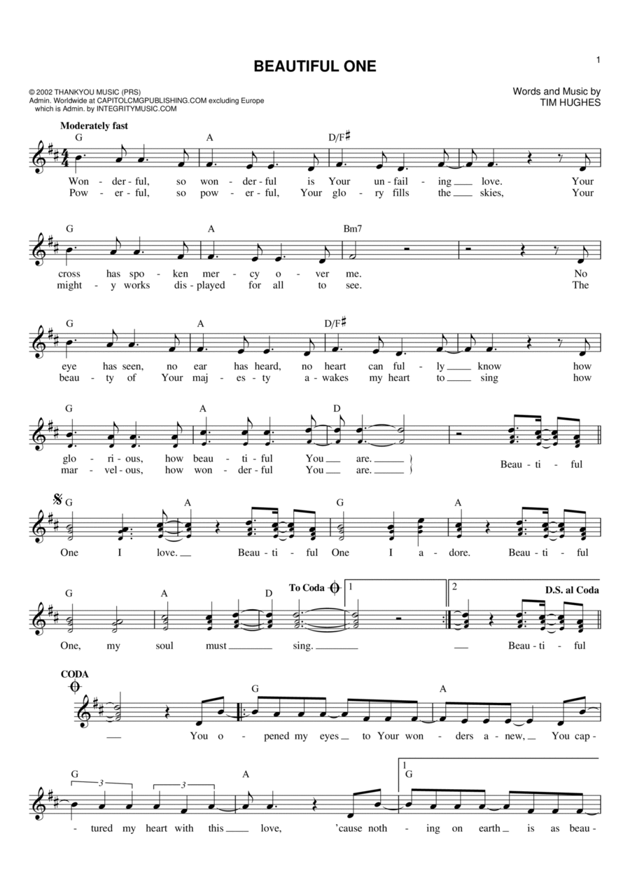 Beautiful One Flute scores gallery preview page 1