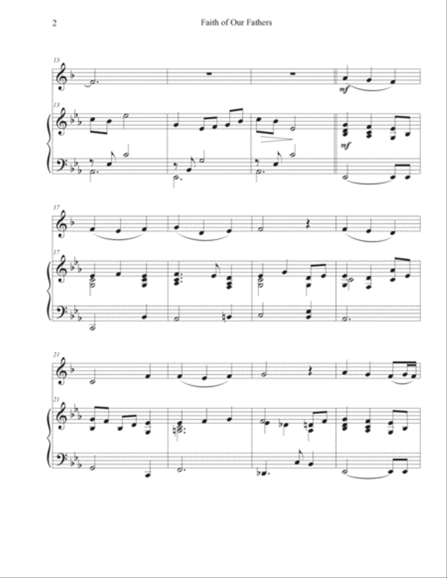 Faith of Our Fathers (Trumpet-Piano) Trumpet Solo scores gallery preview page 2