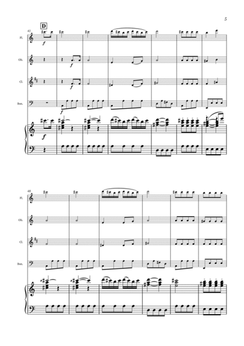 Turkish March - Woodwind Quartet and Piano image number null