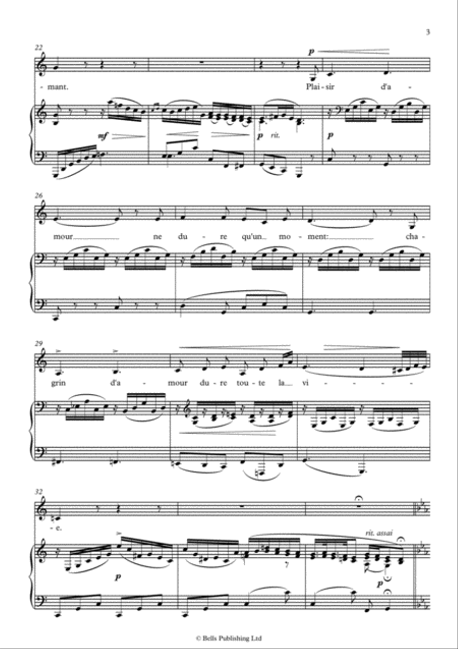 Plaisir d'amour (C Major) Voice Solo scores gallery preview page 3