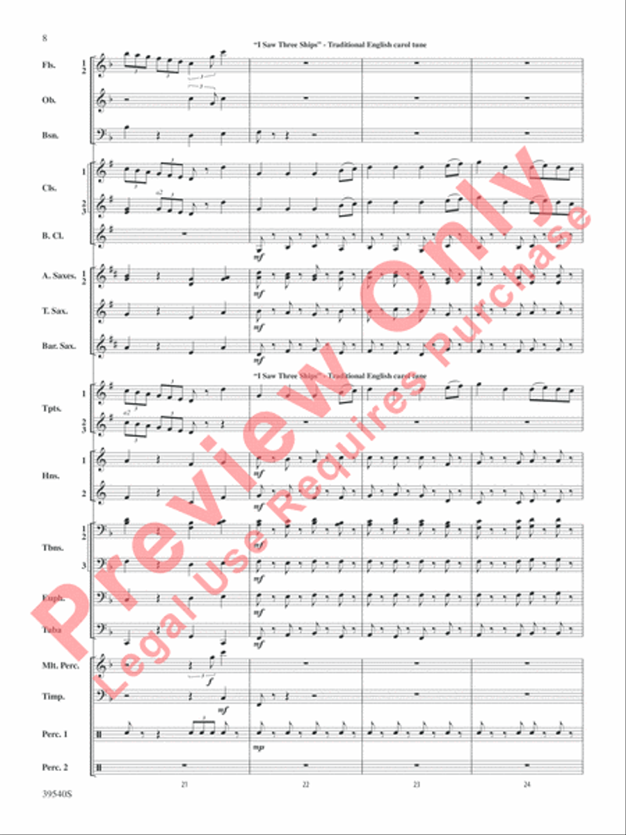 Carols from the British Isles Concert Band scores gallery preview page 9
