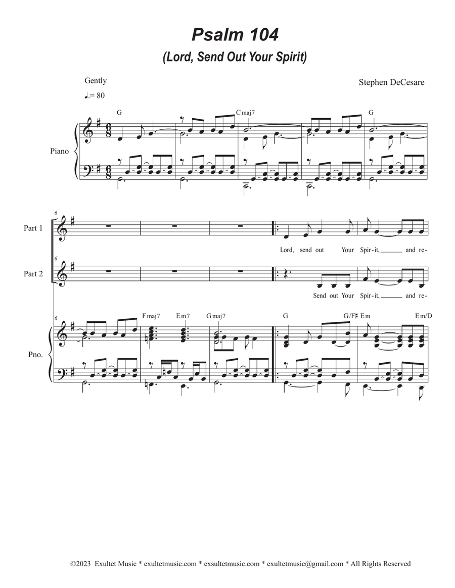Psalm 104 (Lord, Send Out Your Spirit) (2-part choir)