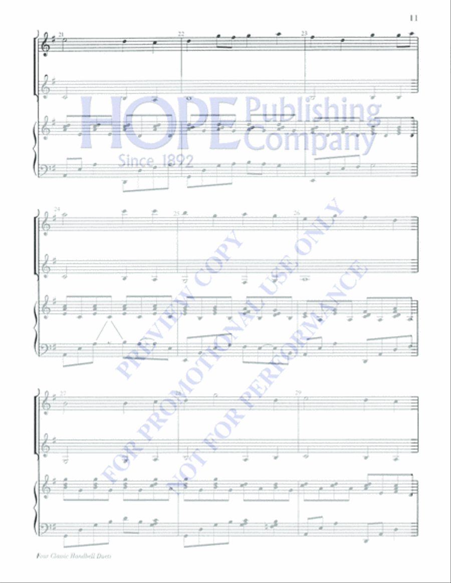 Four Classic Handbell Duets Percussion scores gallery preview page 11