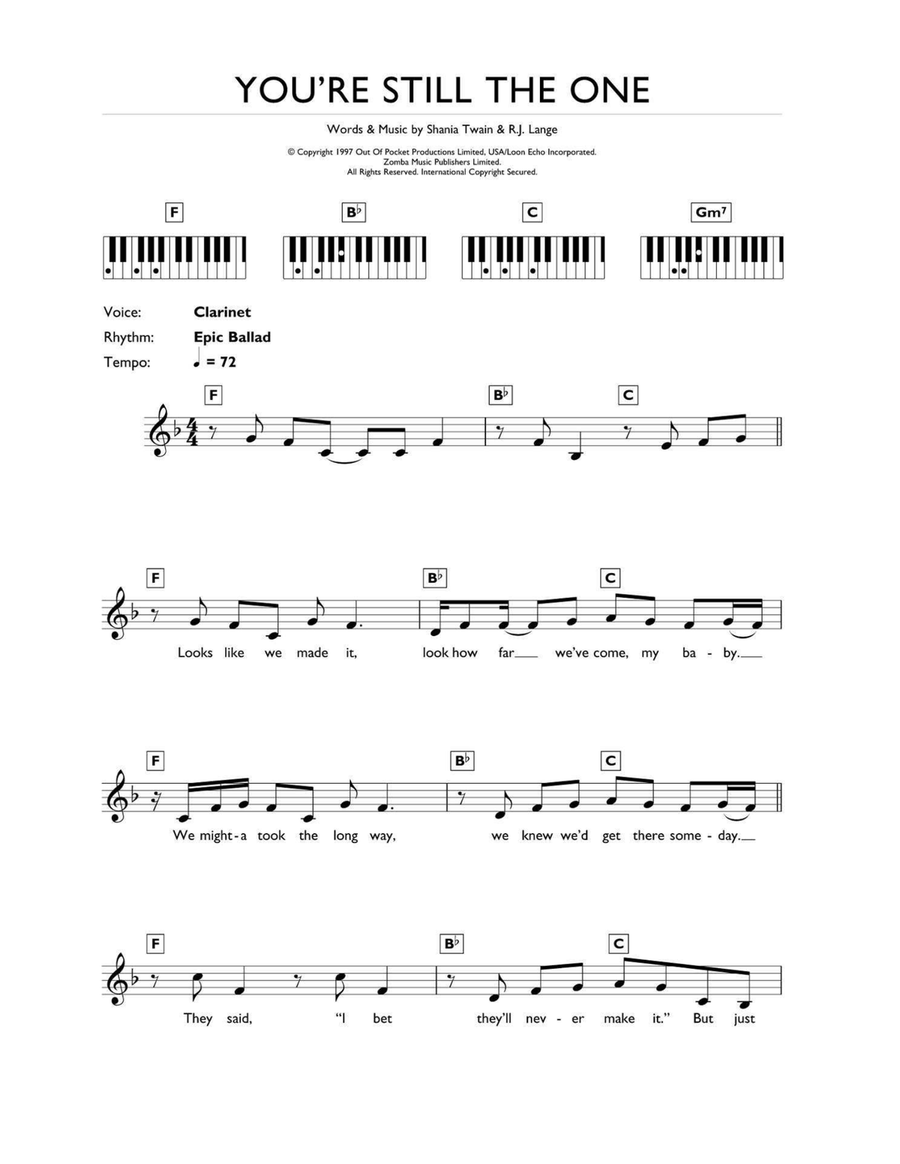 You're Still The One Piano scores gallery preview page 1