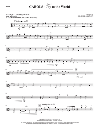 Book cover for Carols (A Cantata for Congregation and Choir) (String Quartet) - Viola