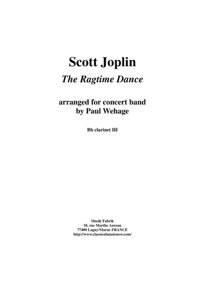Scott Joplin: The Ragtime Dance, arranged for concert band by Paul Wehage: Bb clarinet 3 part
