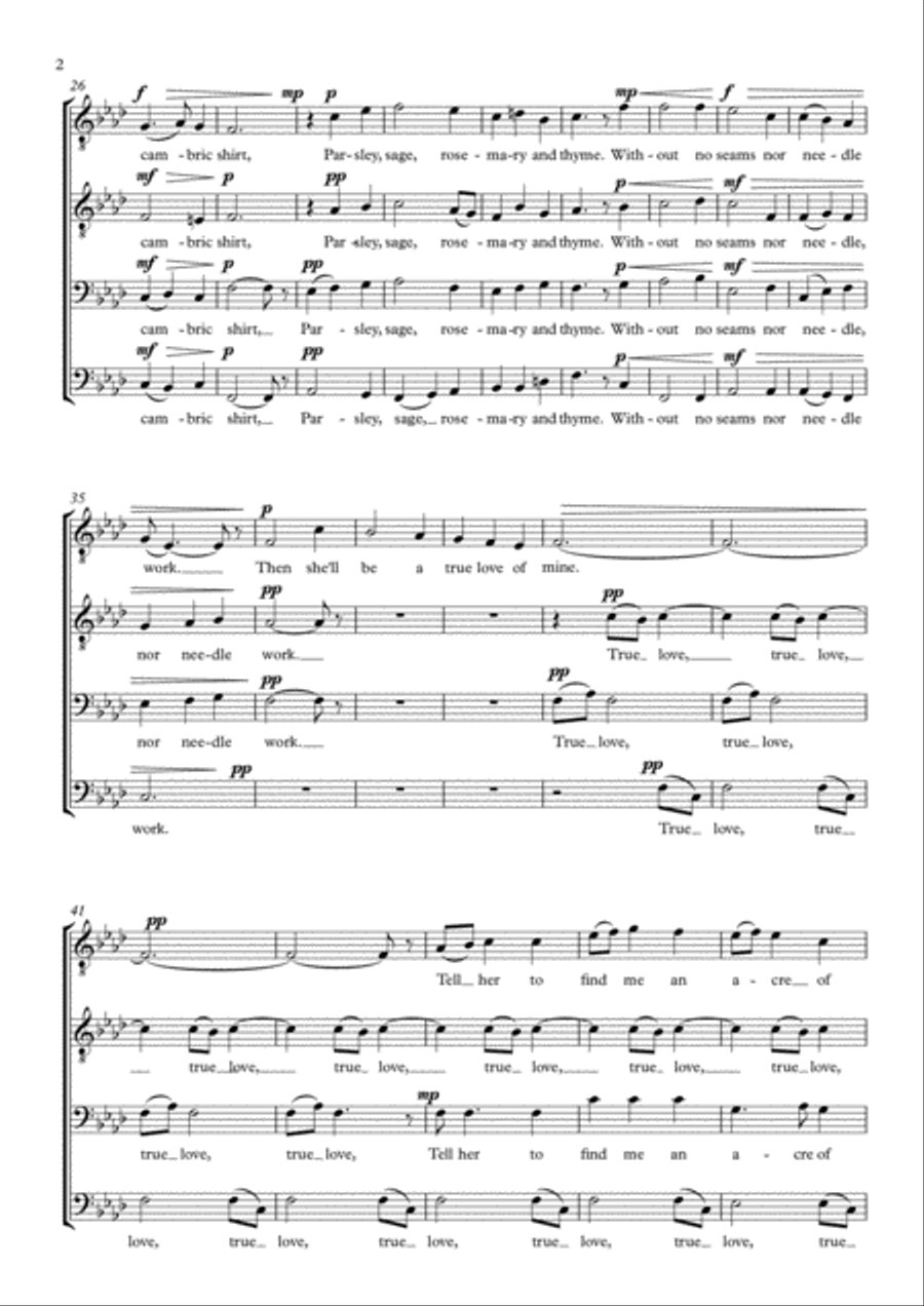Scarborough Fair Scarborough Fair TTBB scores gallery preview page 2
