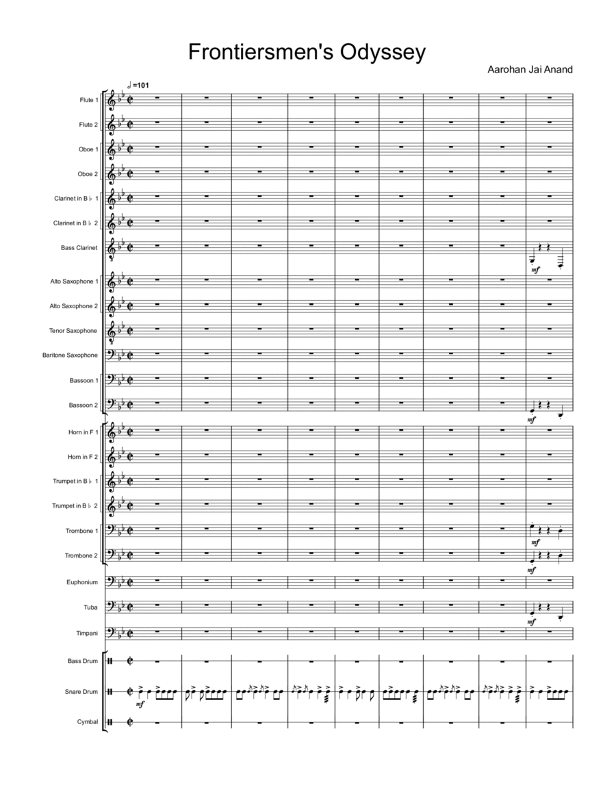Frontiersmen's Odyssey Concert Band scores gallery preview page 1