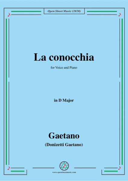 Donizetti-La conocchia,in D Major,for Voice and Piano image number null