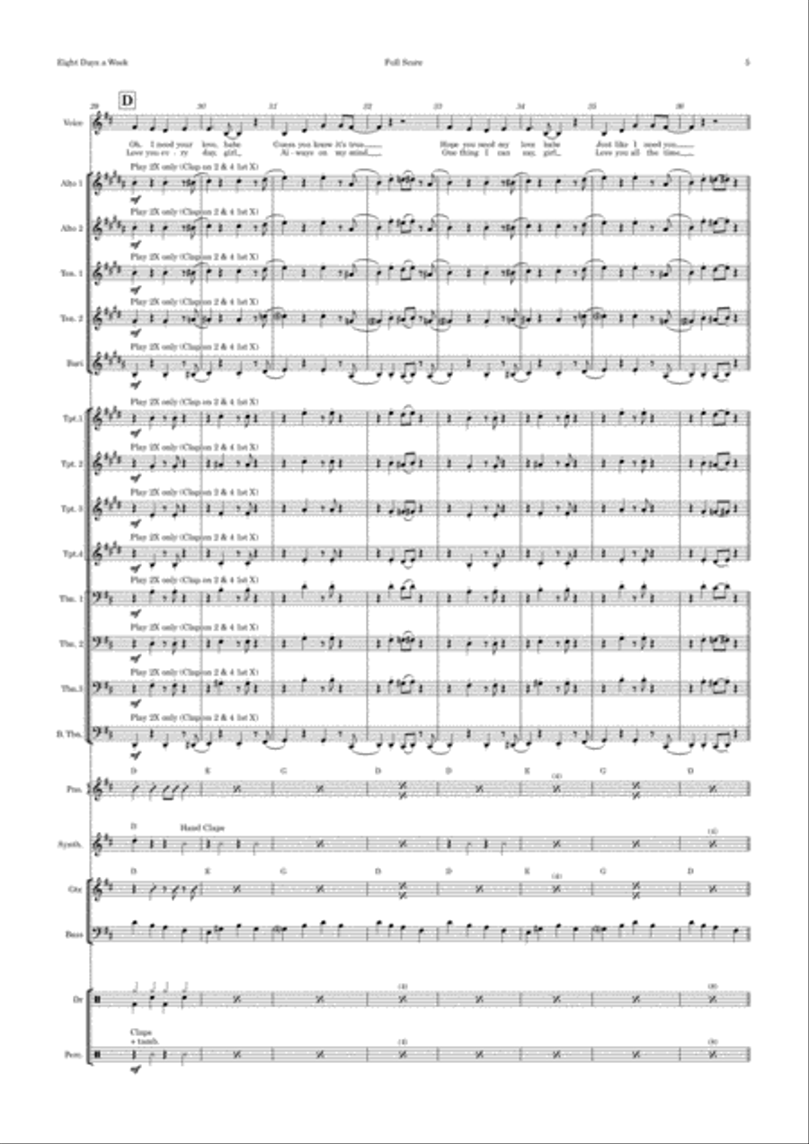 Eight Days A Week Jazz Ensemble scores gallery preview page 5