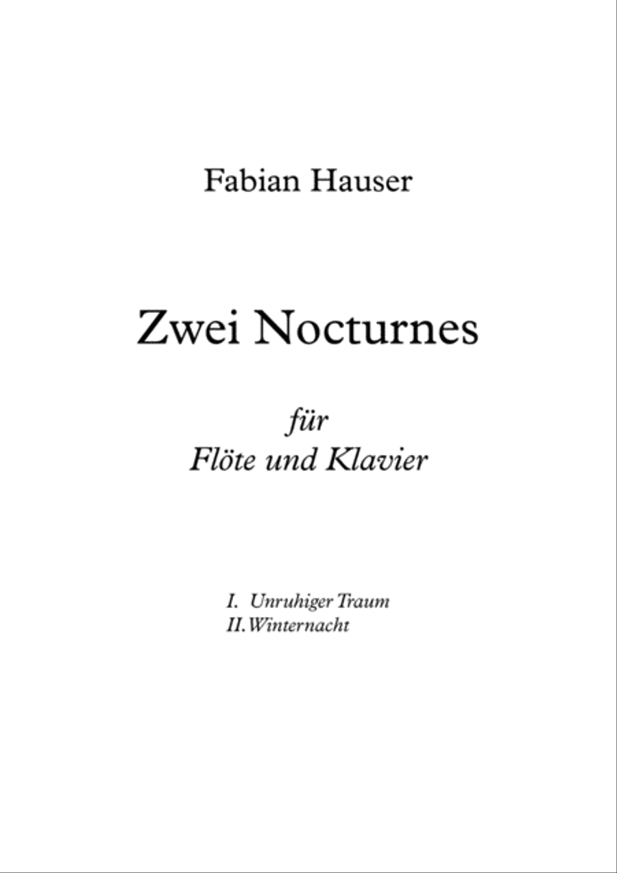 2 Nocturnes for Flute and Piano Flute Solo scores gallery preview page 1