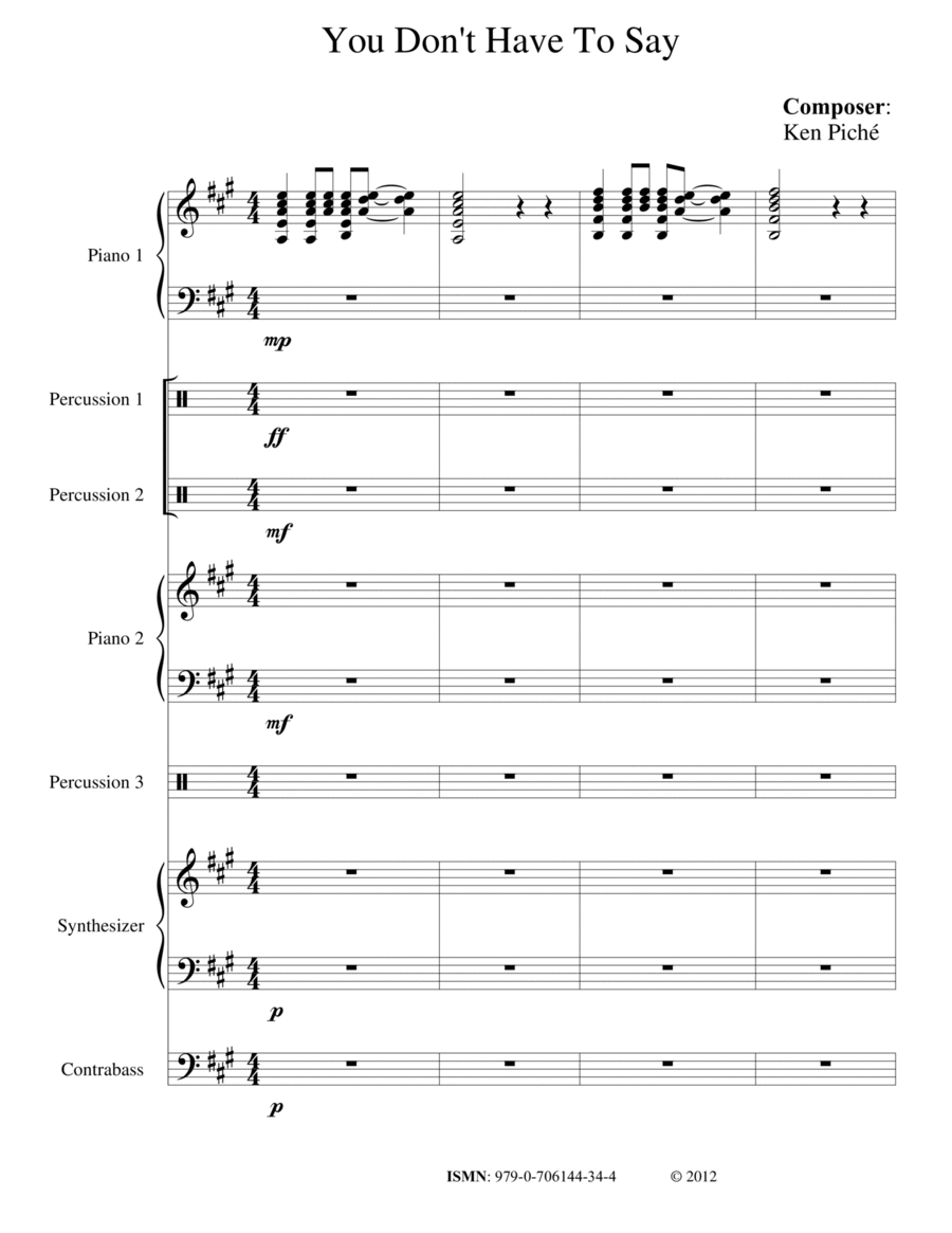 You Don't Have To Say School and Community scores gallery preview page 1