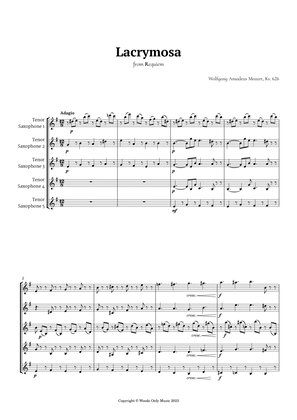 Lacrymosa by Mozart for Tenor Sax Quintet