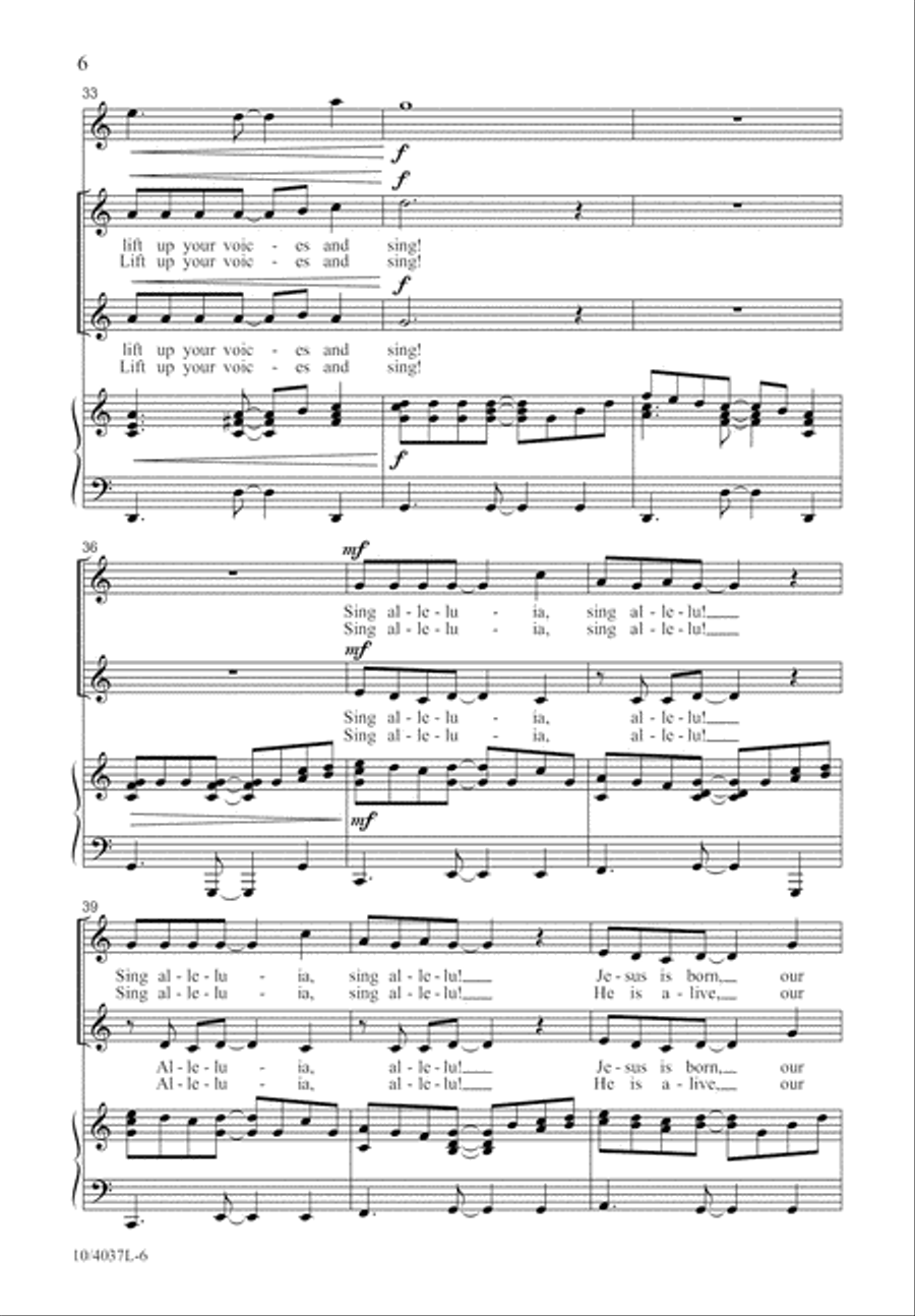 Sing Allelu Sing Allelu Unison Choir scores gallery preview page 6