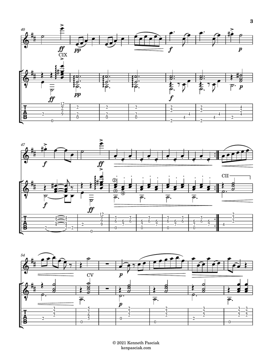 Fantaisie Valse (for Flute or Violin and Guitar) Flute scores gallery preview page 5