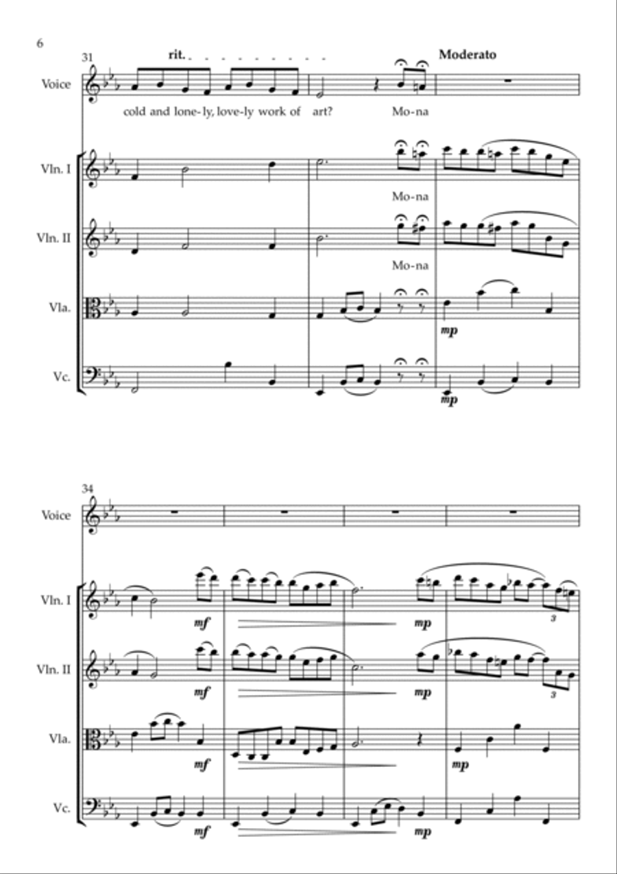 Mona Lisa String Quartet scores gallery preview page 6