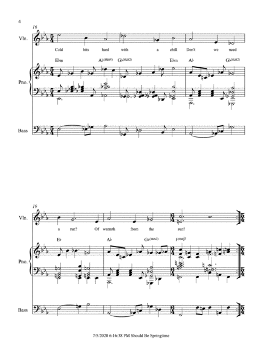 Should Be Springtime Piano, Vocal, Guitar scores gallery preview page 4