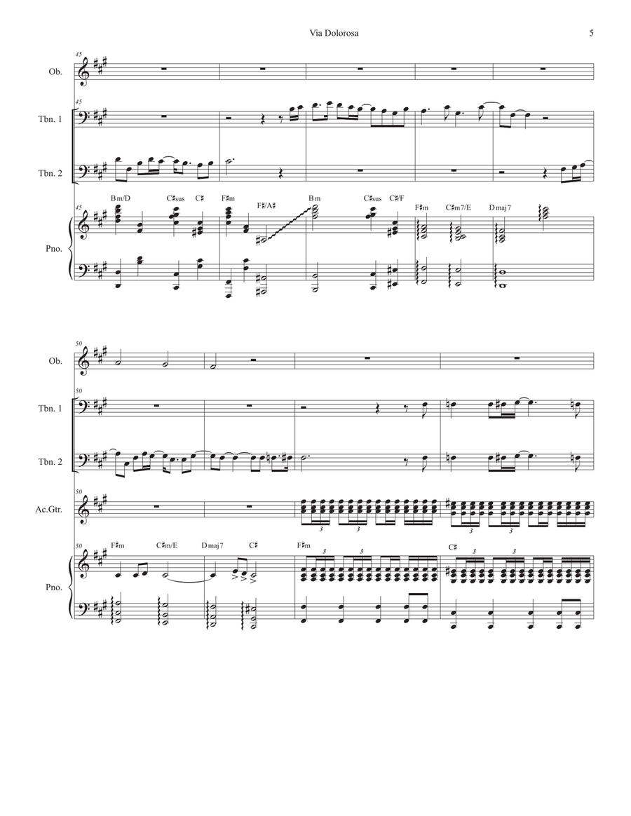 Via Dolorosa Via Dolorosa Trombone Duet scores gallery preview page 5