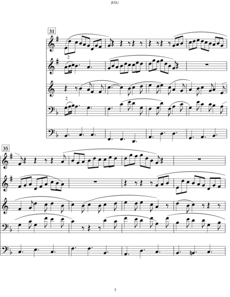 JESU, joy of man's desiring (from Church Music for Brass Quintet) image number null