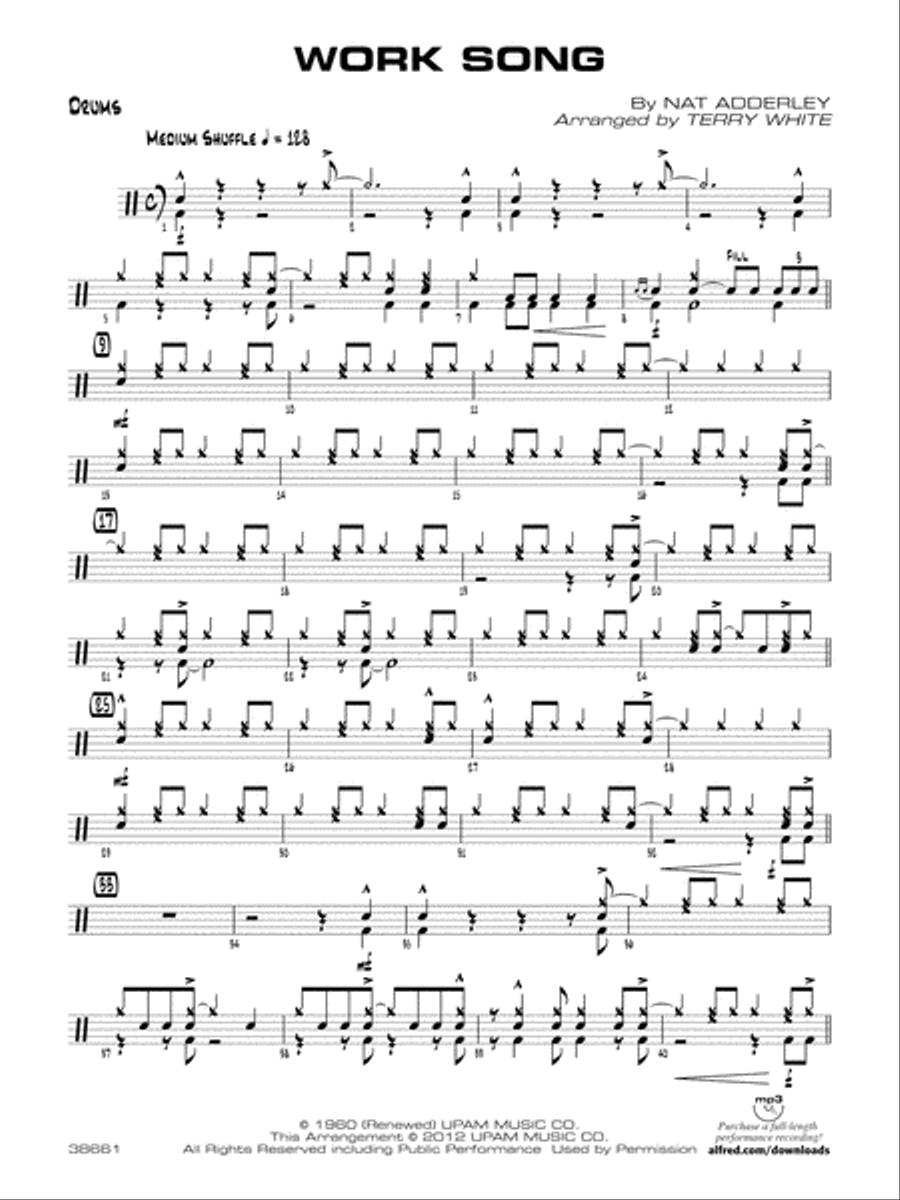 Work Song: Drums Jazz Ensemble scores gallery preview page 1