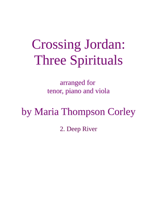 Book cover for "Deep River" from Crossing Jordan, arranged for tenor, piano and viola