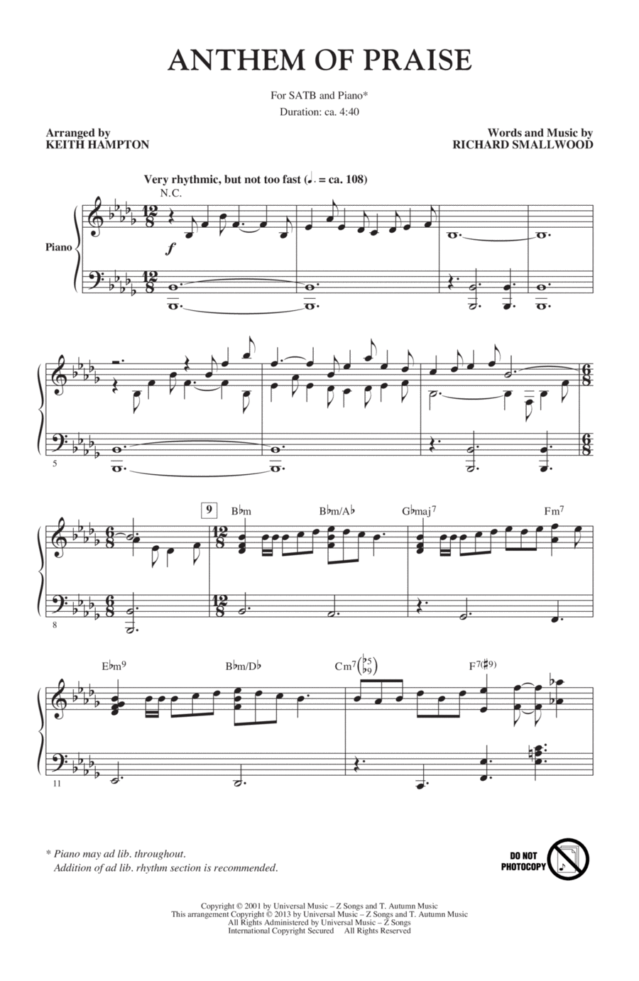 Anthem Of Praise 4-Part scores gallery preview page 1